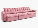 Ver imagem 1 de Sofá Retrátil e Reclinável Antonella 3,20 m — 3 Módulos com Assento em Espuma D33:Rosa