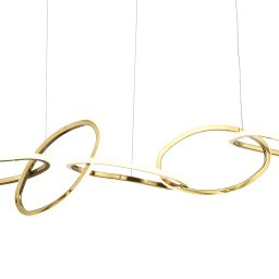 Lustre Pendente 120cm 65w 3000k Dourado Moderno Bivolt - 2