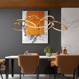 Lustre Pendente 120cm 65w 3000k Dourado Moderno Bivolt - 4