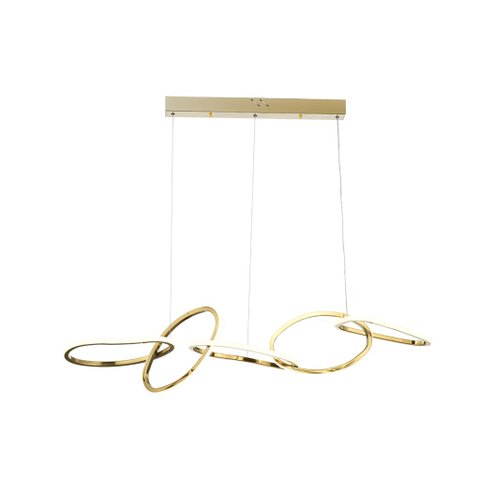 Lustre Pendente 120cm 65w 3000k Dourado Moderno Bivolt
