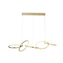 Ver imagem 1 de Lustre Pendente 120cm 65w 3000k Dourado Moderno Bivolt