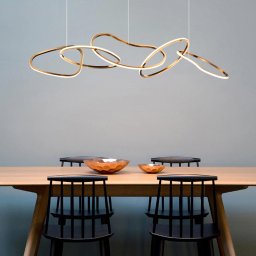 Lustre Pendente 120cm 65w 3000k Dourado Moderno Bivolt - 3