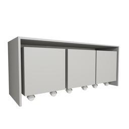 Mesa Organizadora de Brinquedos com 3 Baús 100% Mdf Plancasa Cinza Cristal Tx - 3