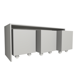 Mesa Organizadora de Brinquedos com 3 Baús 100% Mdf Plancasa Cinza Cristal Tx - 5