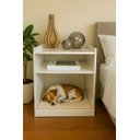 Ver imagem 1 de Mesa de Cabeceira Pet Off-white com Nicho e Colchão Incluso