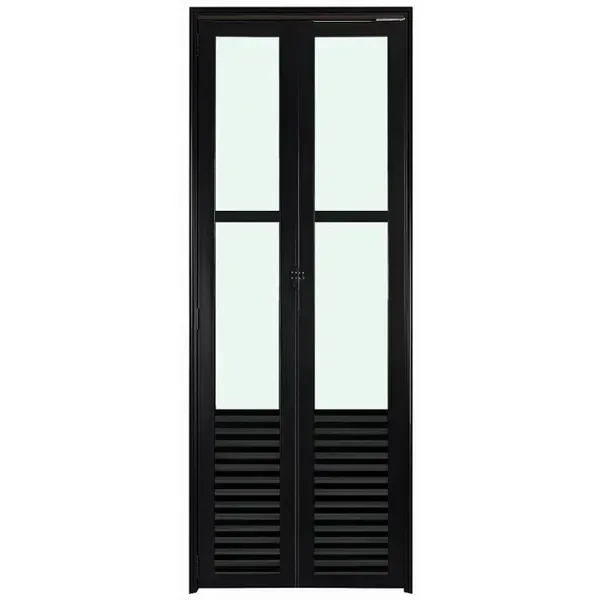 Ver imagem 1 de Porta de Aluminio Camarão Palheta Vidro Mini Boreal com Trinco Linha Premium:2,10 X 0,90/direita/pre