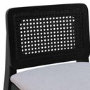 Ver imagem 4 de Banqueta Média Gabi Madeira Maciça Telinha - Preto Assento Estofado Linho Bege Mescla Impermeável
