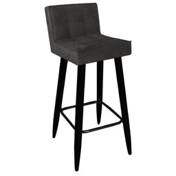 Banqueta Alta Lucy Pé Corino Cinza - 1