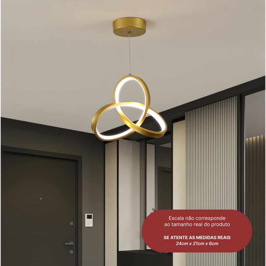 Luminária de Teto Pendente Led Moderna Lustre para Corredor Sala Quarto - 2