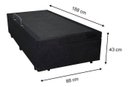Ver imagem 3 de Cama Solteiro com Baú Preta Reforçada e Blindada Quarto Pequeno Suede