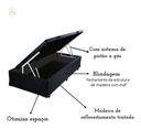 Ver imagem 5 de Cama Solteiro com Baú Preta Reforçada e Blindada Quarto Pequeno Suede