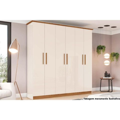 Guarda Roupa 6 Portas 3 Gavs Cover Henn Off/Nature