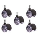 Ver imagem 1 de Kit 5 Rodinhas para Cadeira de Escritório Silicone Pino 11mm