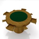 Ver imagem 2 de Conjunto Mesa de Jogos Carteado Bellagio Tampo Reversível Verde e 4 Cadeiras Madeira Poker Base Cone