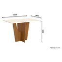 Ver imagem 2 de Mesa de Jantar Danielly 120 cm Tampo Reto com Vidro Nature Off White – Henn