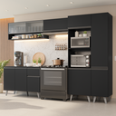 Ver imagem 1 de Armário de Cozinha Completa 300 cm Preto Nice Madesa 08