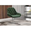 Ver imagem 4 de Poltrona Lua Cadeira Decorativa Giratória Pé de Metal Escritório, Sala, Recepção - Veludo Verde