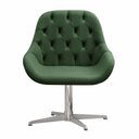 Ver imagem 2 de Poltrona Lua Cadeira Decorativa Giratória Pé de Metal Escritório, Sala, Recepção - Veludo Verde