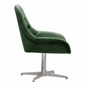 Ver imagem 3 de Poltrona Lua Cadeira Decorativa Giratória Pé de Metal Escritório, Sala, Recepção - Veludo Verde