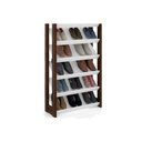 Ver imagem 2 de Armário Sapateira Quarto Az1006 C- 8 Prateleiras Branco-nogal - Tecno Mobili