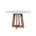 Ver imagem 1 de Mesa de Jantar Redonda 90cm 4 Lugares Montreal MDF Branco e Noronha - Straub Web