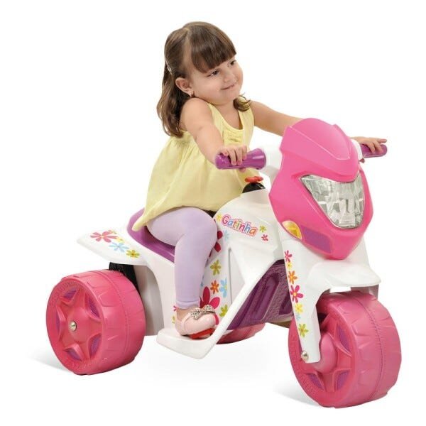 Moto Elétrica Infantil Gatinha 2 Marchas Bandeirante