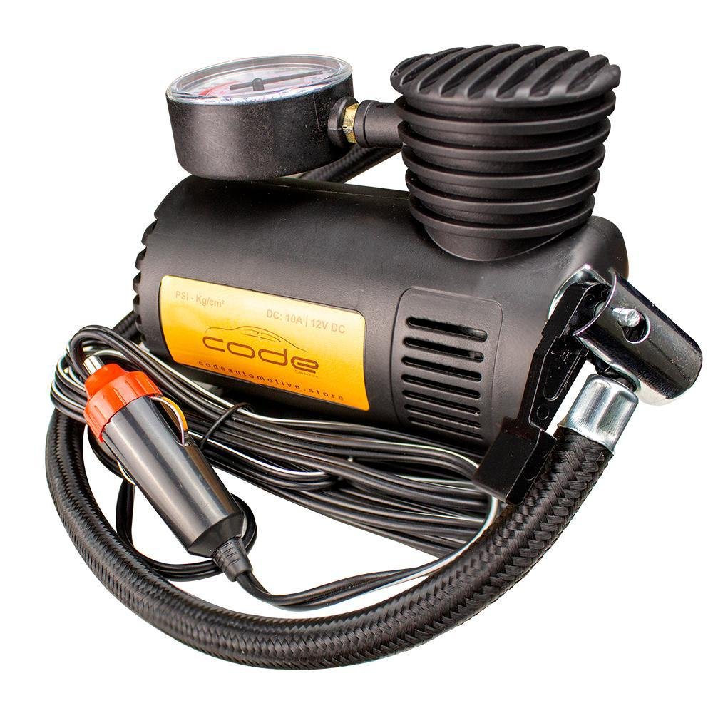 Compressor de Ar Pneu Automotivo 12v Preto - Code