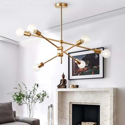 Lustre Pendente Sputnik Ipanema Moderno Decoração Casa Sala de Estar Luminária de Teto Iluminação Ar - 4