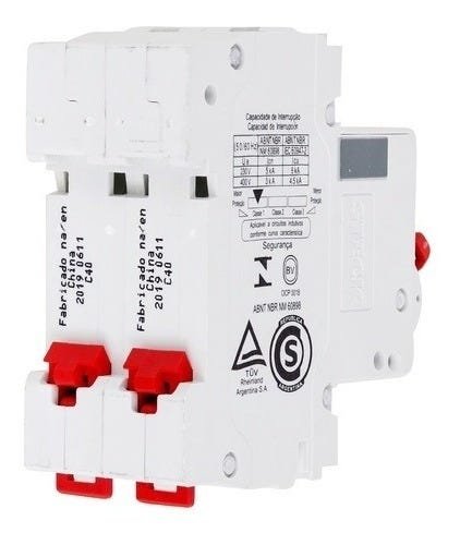 Disjuntor Bipolar Din 2p 40a Curva C 3ka 400v Sdd62c40 Steck - 4