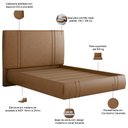 Ver imagem 4 de Cama Casal Flutuante com Cabeceira 140cm Astra S04 Couríssimo Caramelo - Lyam Decor