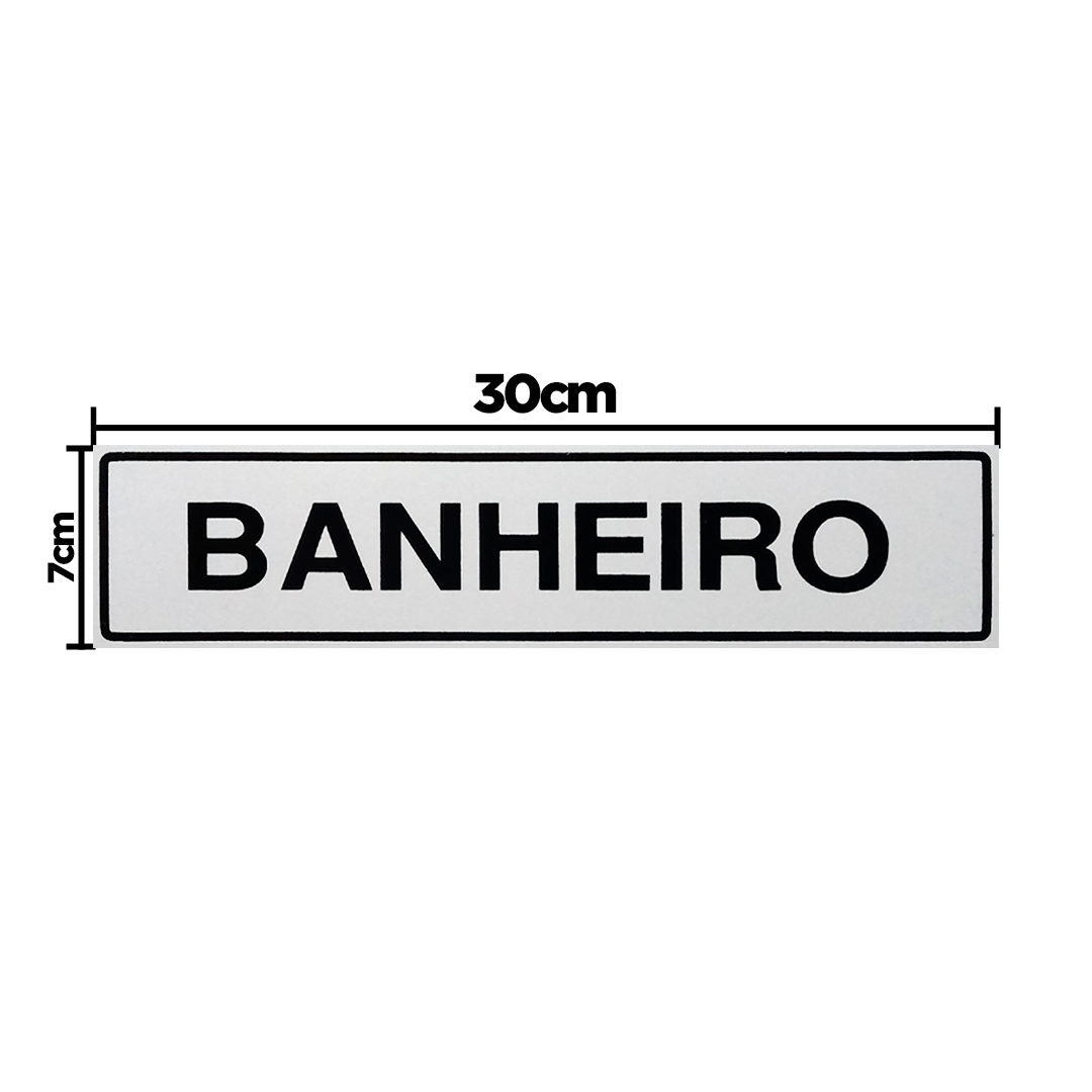 Combo 6 Placas De Sinalização Banheiro 30x7 Acesso - B-510 F9e - 2