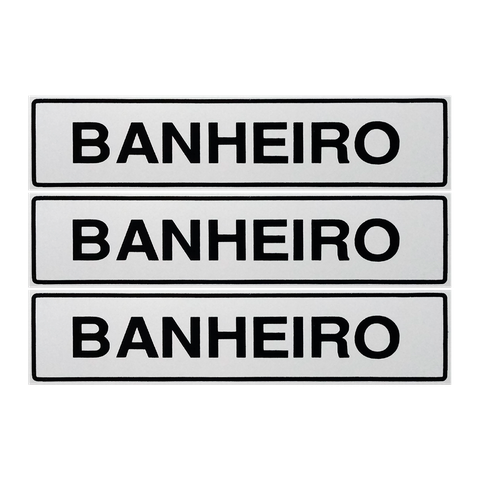 Combo 6 Placas De Sinalização Banheiro 30x7 Acesso - B-510 F9e