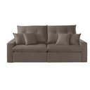 Ver imagem 6 de Sofá com Chaise B002 3 Lugares Retrátil 210cm Café Veludo Meu Sofá Online