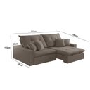 Ver imagem 5 de Sofá com Chaise B002 3 Lugares Retrátil 210cm Café Veludo Meu Sofá Online