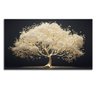 Quadro Decorativo Floral Pintura Arvore Dourada, Tela Canvas  ideal ambiente  Sala e Quarto - 1