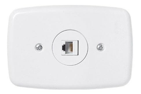 Conjunto Ideale 1 Tomada Rj45 Branca 4x2 Pluzie 3232:Branco - 2