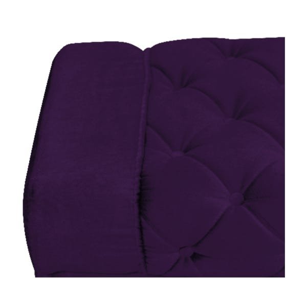 Kit 2 Puff Berlim Base Giratória de Madeira Suede Roxo - 5