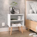 Ver imagem 2 de Conjunto 2 Mesas de Cabeceira Nicho Kit Mesinhas Decoração Quarto Retrô - Branco - Lojas Rpm
