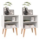 Ver imagem 1 de Conjunto 2 Mesas de Cabeceira Nicho Kit Mesinhas Decoração Quarto Retrô - Branco - Lojas Rpm