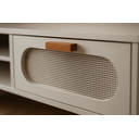 Ver imagem 3 de Rack Suspenso Santorini 2 Gavetas Mdf 180cm Off White Design Moderno Luxuoso Tv até 65