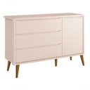 Ver imagem 4 de Jogo de Quarto para Bebê Completo 3 Portas Théo New Rosa Fosco com Madeira - Moveisaqui