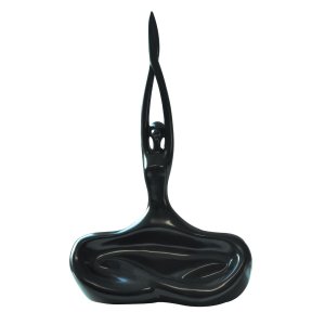Escultura em Poliresina de uma mulher praticando Yoga e meditando