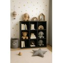 Ver imagem 1 de Armário Estante Multiuso Colmeia 9 Nichos Rack Prateleiras Divisórias Preto Cód.309