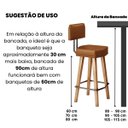 Ver imagem 3 de 2 Banquetas com Encosto para Bancada de Cozinha Estofada Resistente