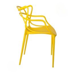 Kit 2 Cadeiras Allegra 100% Polipropileno Leve e Resistente:amarelo - 2