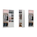 Ver imagem 2 de Guarda Roupas de Canto Closet Aberto 3 Módulos com 3 Gavetas 5 Cabideiros Prime Luciane Móveis