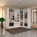 Ver imagem 1 de Guarda Roupas de Canto Closet Aberto 3 Módulos com 3 Gavetas 5 Cabideiros Prime Luciane Móveis