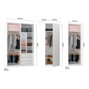 Ver imagem 3 de Guarda Roupas de Canto Closet Aberto 3 Módulos com 3 Gavetas 5 Cabideiros Prime Luciane Móveis