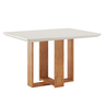 Mesa de Jantar Retangular Ligia com 4 Cadeiras Iza Mel/bege/vd Off White - Casa Giulia - 3