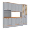 Ver imagem 1 de Cozinha Completa Aspen 13 Portas 5 Gavetas com Vidro Cinza/Cinamomo - Fellicci